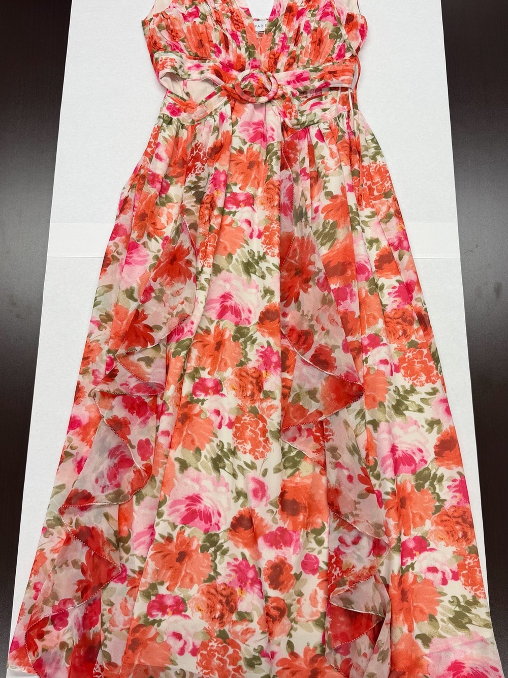 Lucy Paris Floral Maxi dress
— Orange, Pink & Green Floral Print